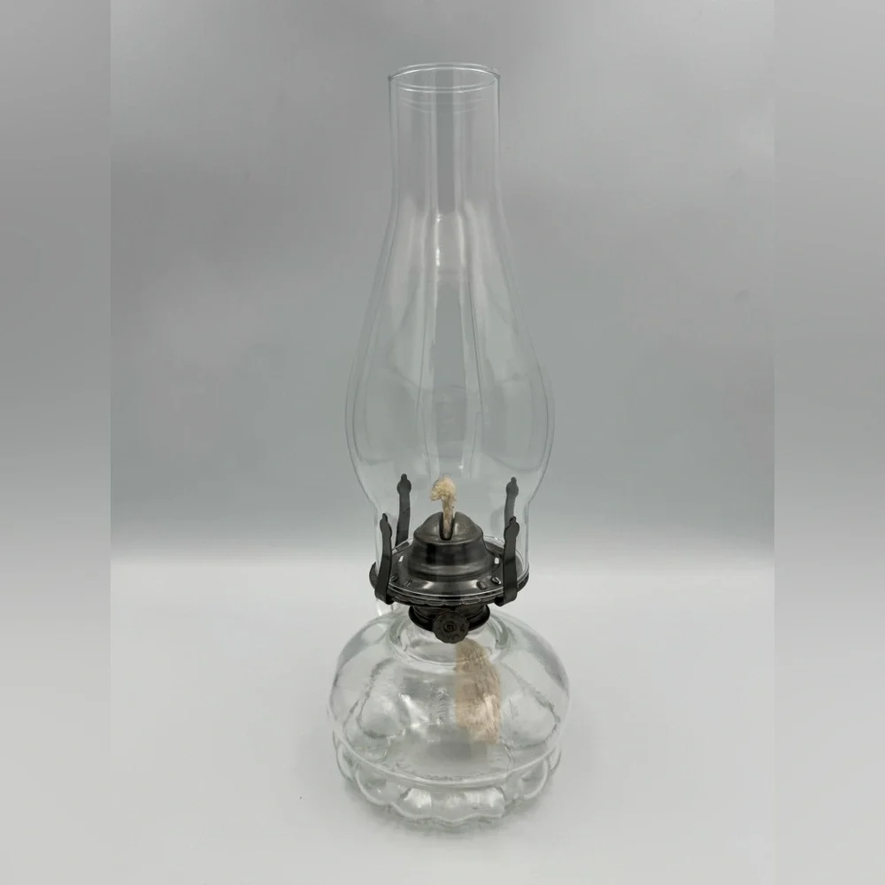Vintage Oil‎ Lamp Floral Shade Cottagecore Glass Lantern Coquette Decor